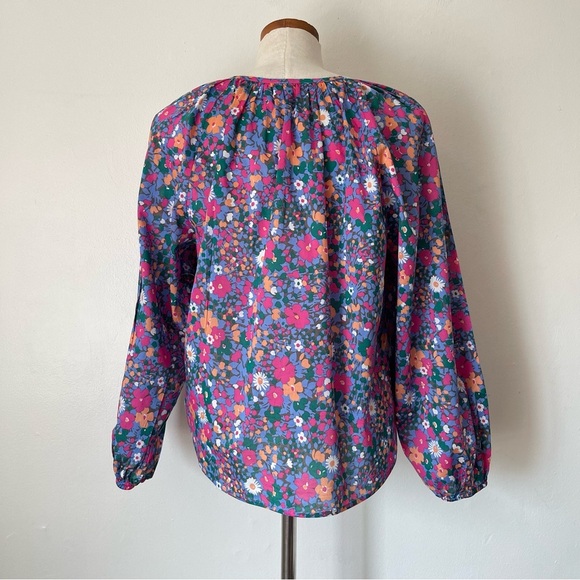 Rails pink Leilani floral cotton blouse top size Medium preowned - Picture 4 of 7